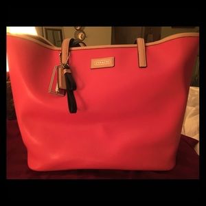 Coach Pink/Navy Tote